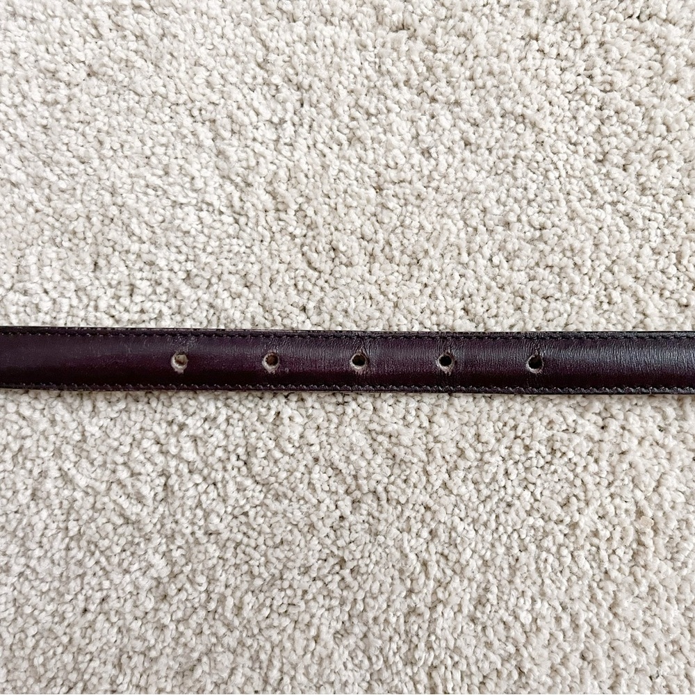 Vintage COACH Skinny Leather Burgundy Belt with Brass Buckle - Picture 4 of 5